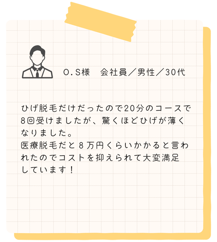 セルフ脱毛専門3shine尾張旭店　お客様の声７